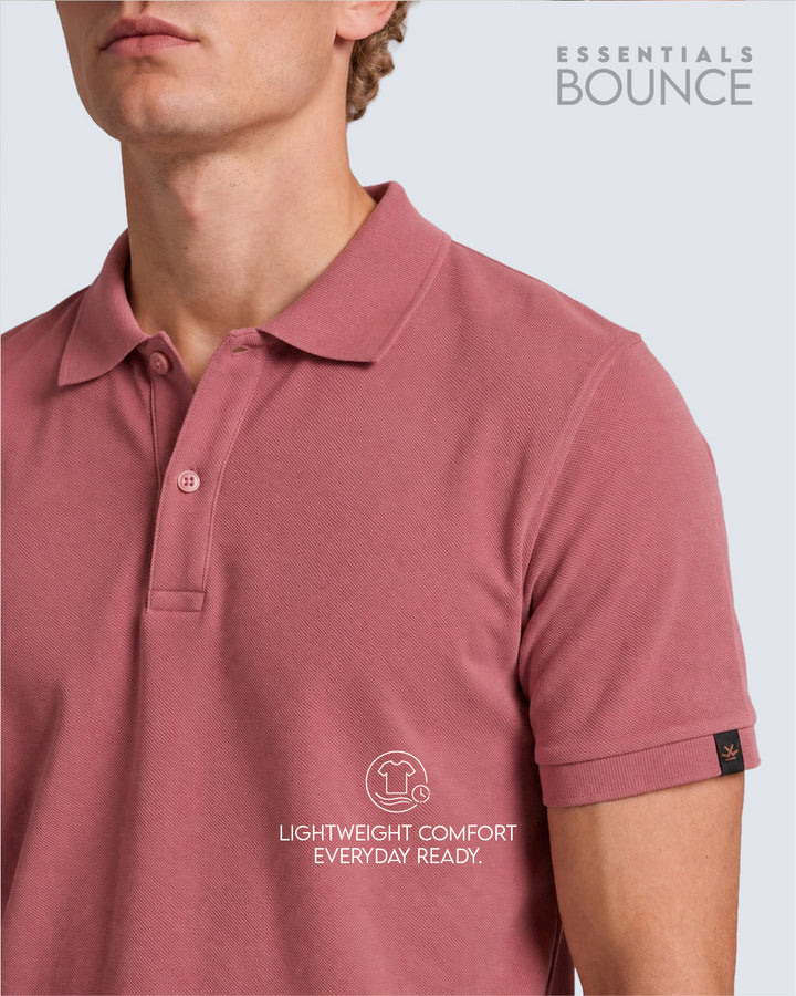 No Brainer Bounce Slim Fit Polo T-Shirt | Essential | Pink