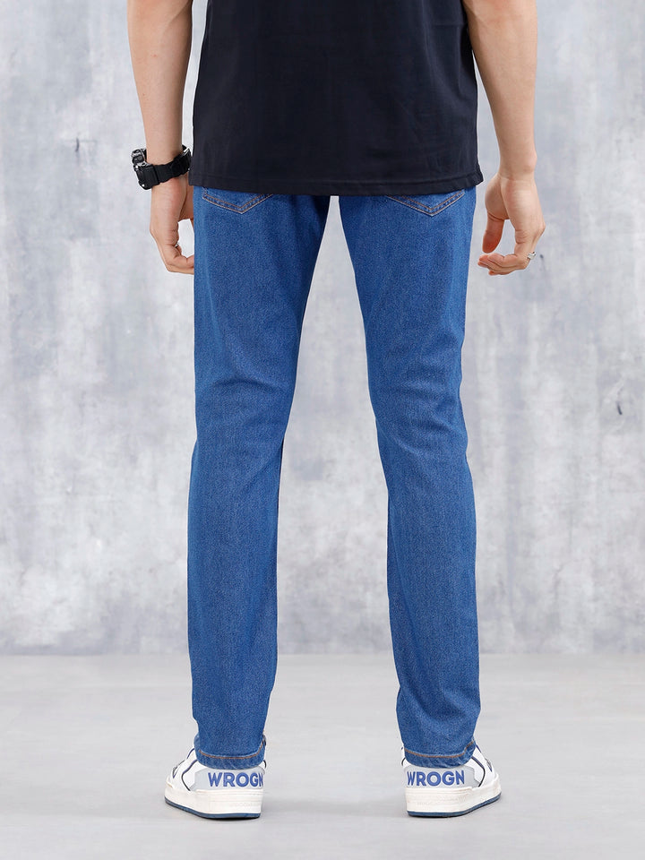 Mid Wash Men's Casual Slim Fit Jeans | Blue