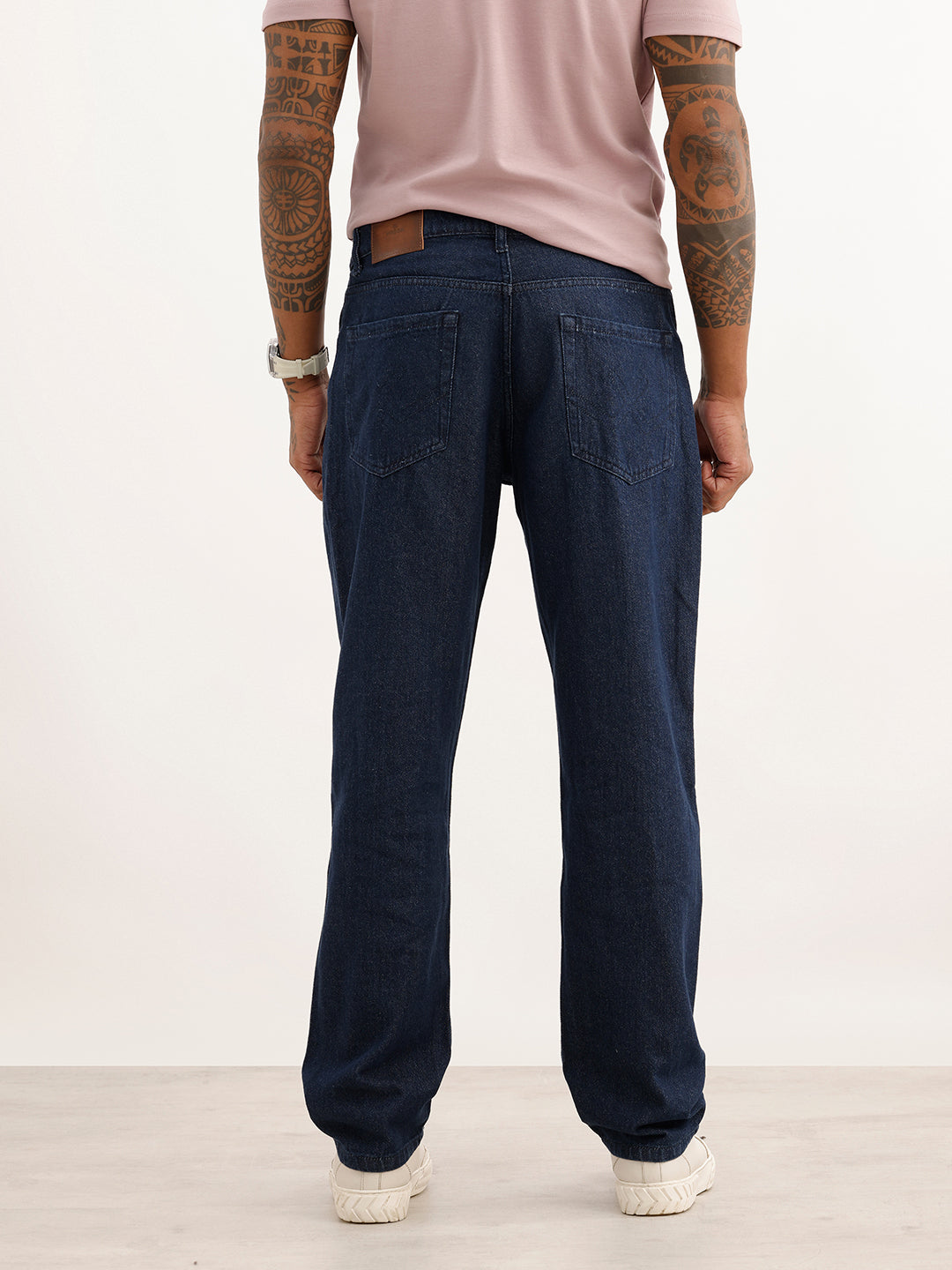 Solid Anti Fit Denim Jeans | Dark Blue