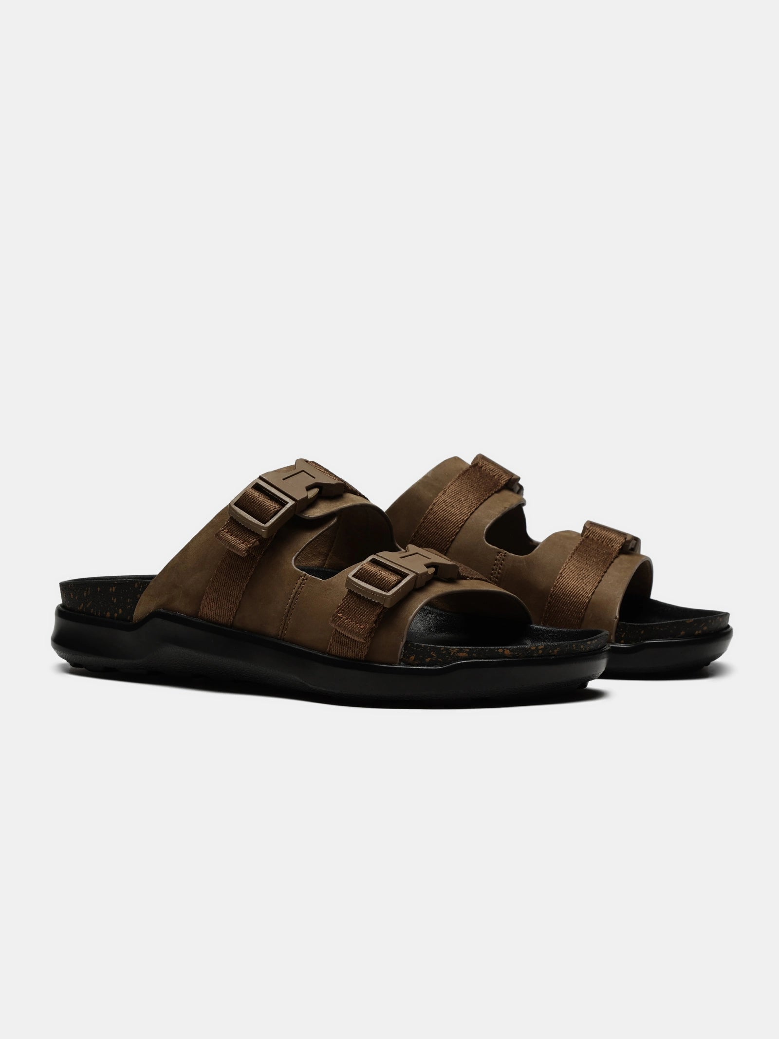 OPEN FOOTWEAR | Bark Dual-Strap | Brown | SANDALS | WWOF18