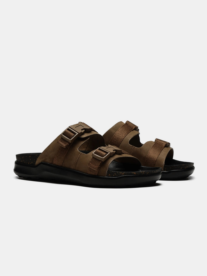 OPEN FOOTWEAR | Bark Dual-Strap | Brown | SANDALS