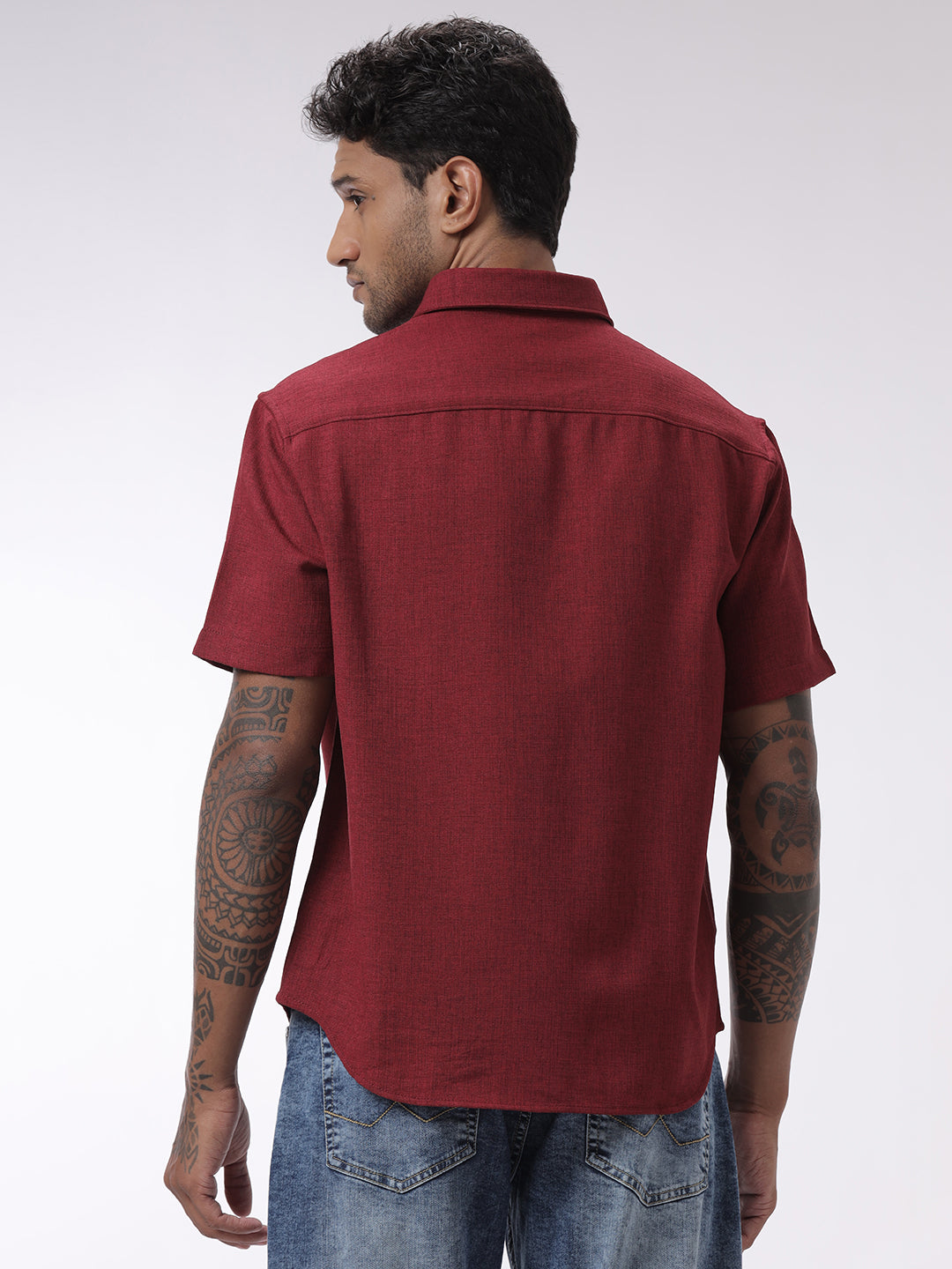 Maroon Blend Short Sleeve Shirt