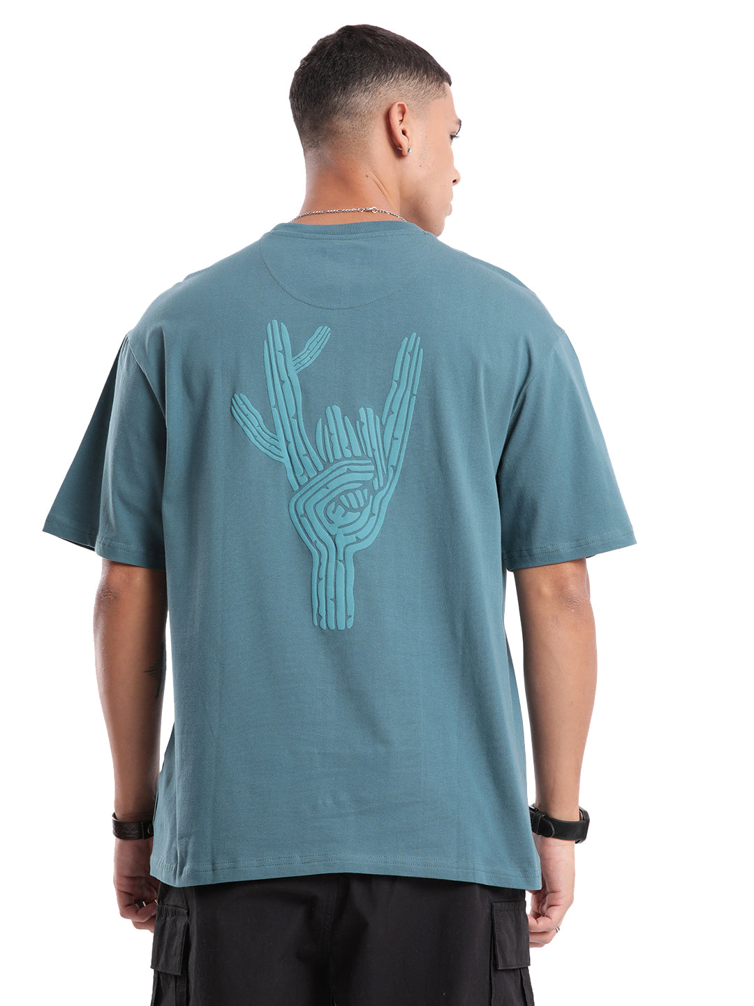 Urban Teal Back Printed T-Shirt