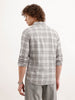 Slim Fit Checkered Shirt  | Grey