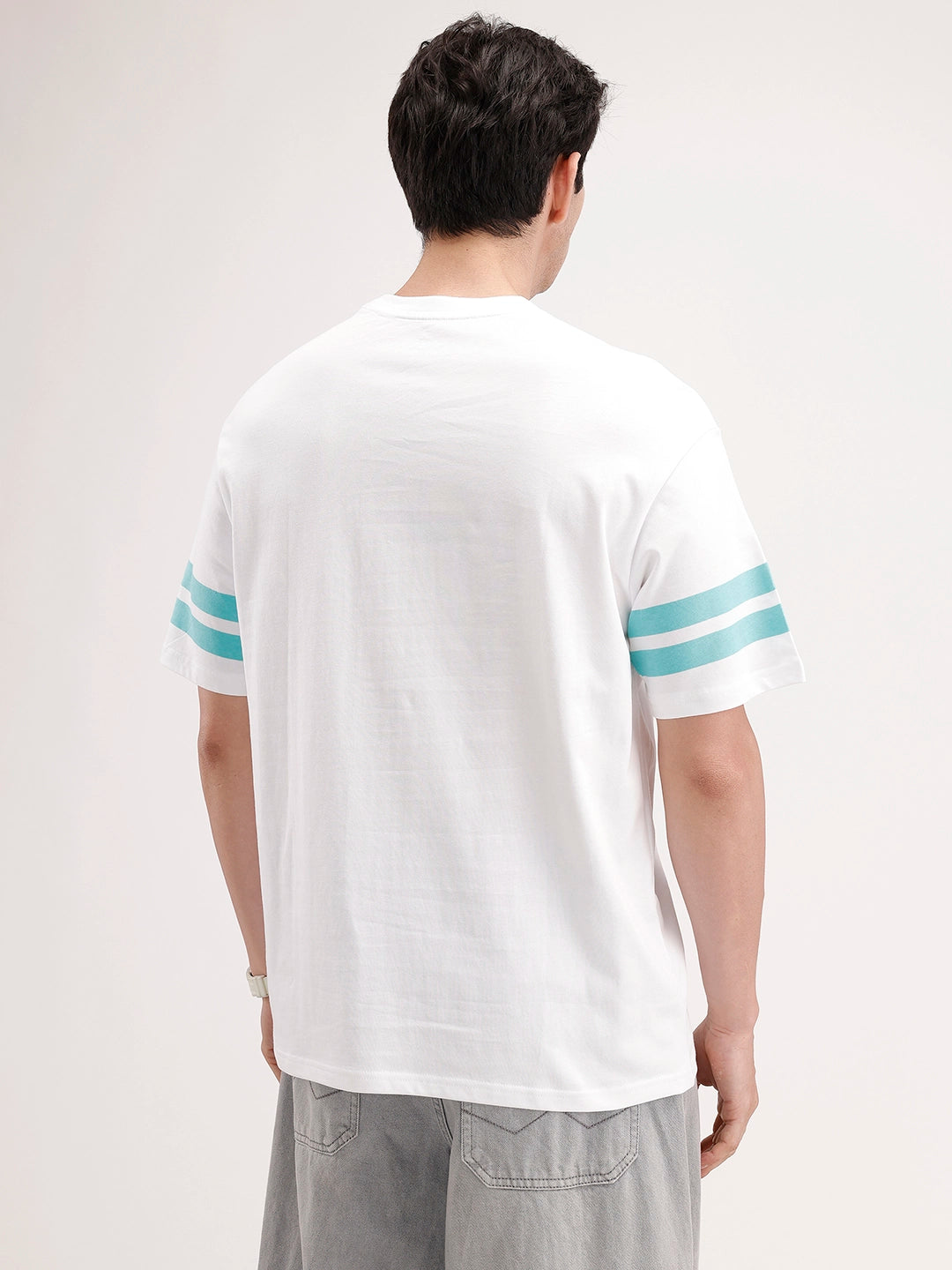 Oversized Placement Printed T-Shirt | White