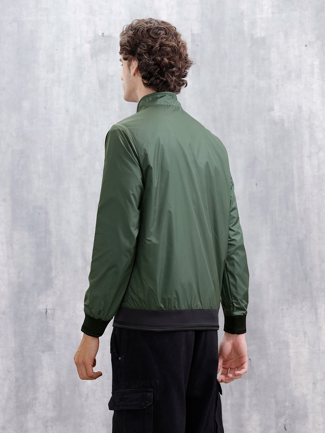 Classic Zip-Up Casual Jacket For Men | Green