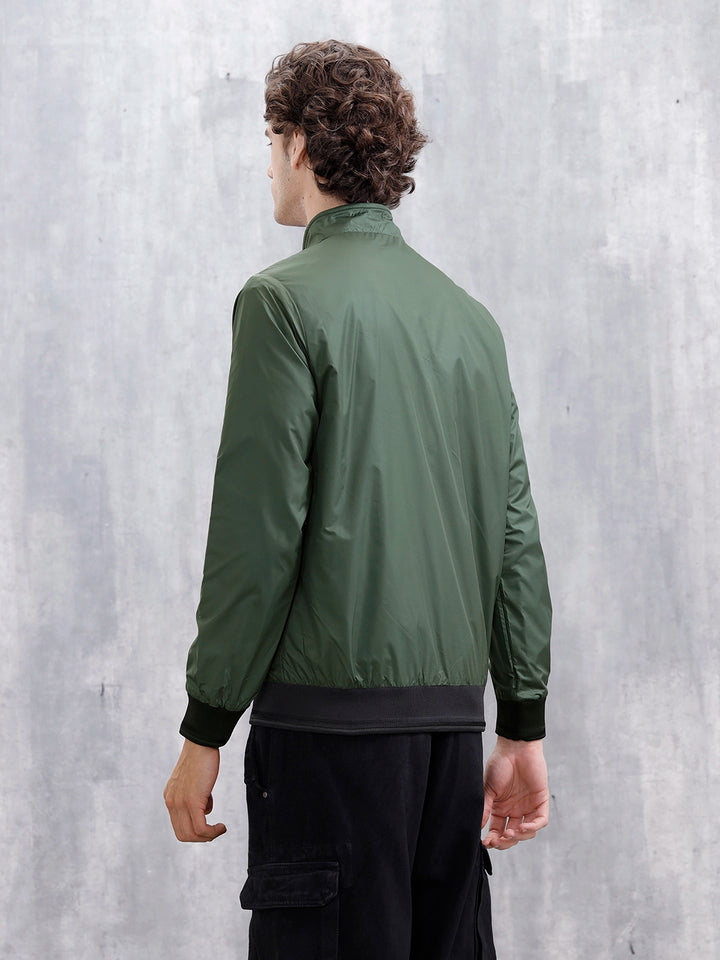 Classic Zip-Up Casual Jacket For Men | Green