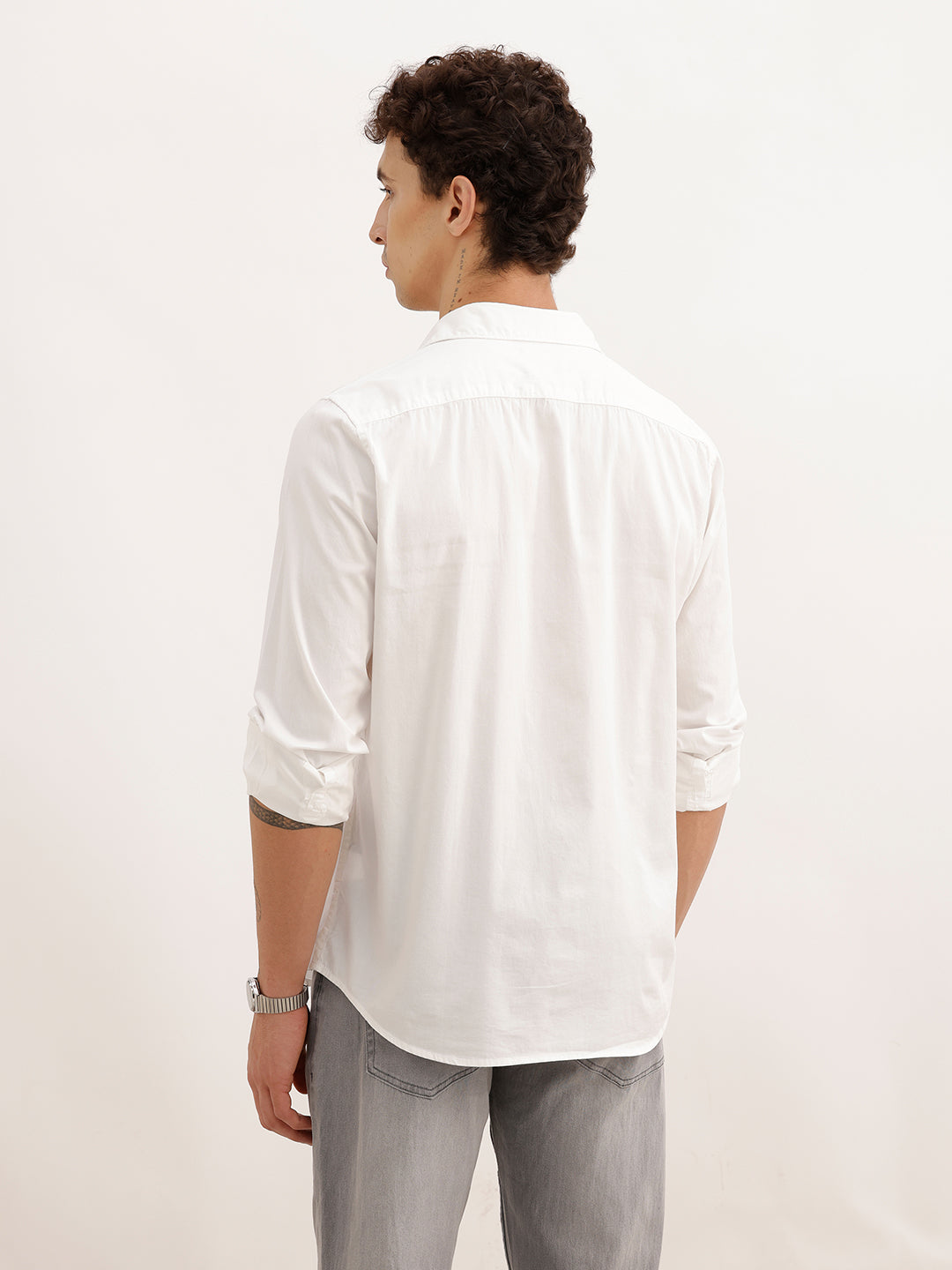 Solid Slim Fit Shirt | White