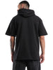 Black Print Hooded Oversized T-Shirt