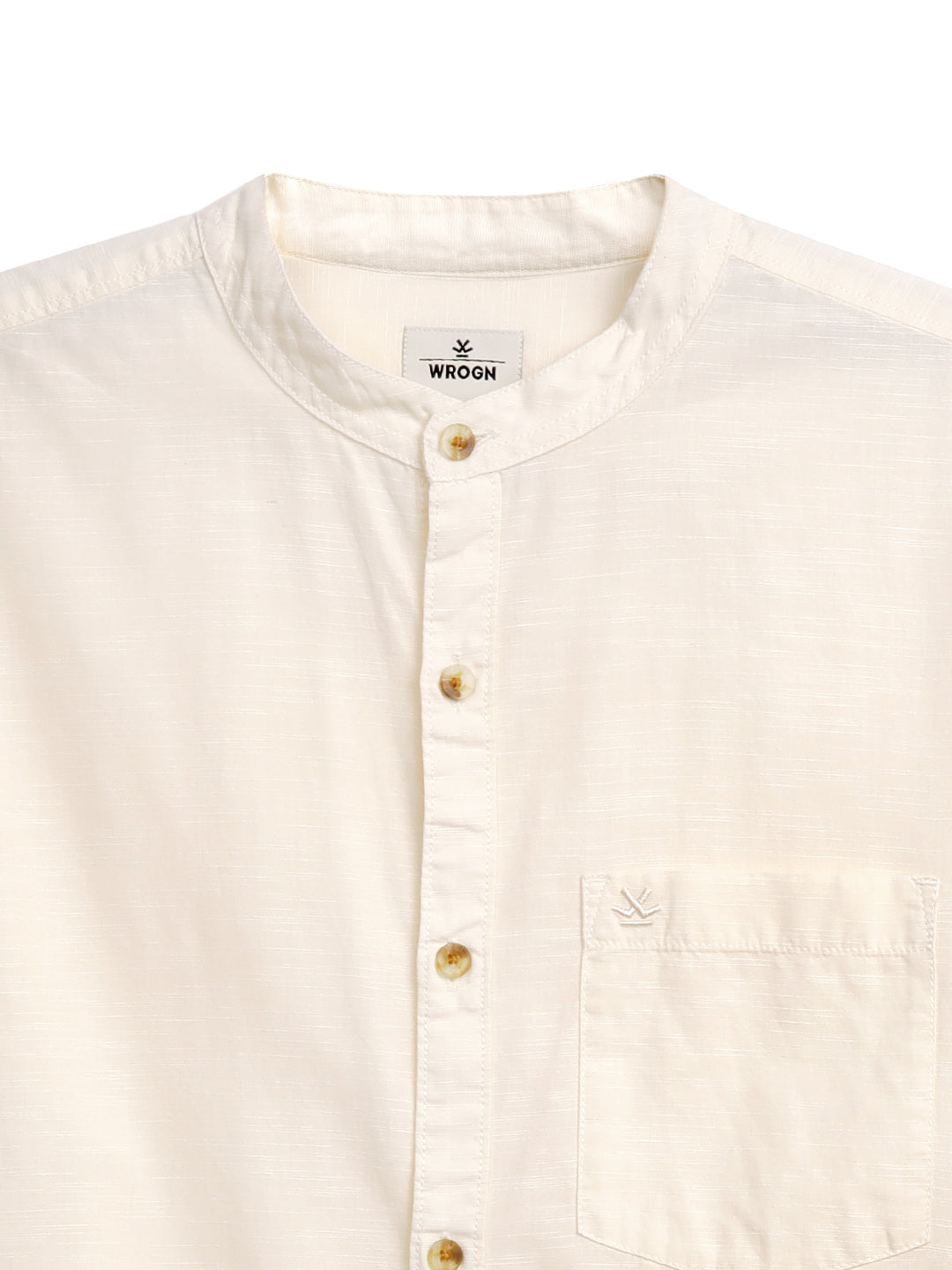 Light Beige Mandarin Collar Shirt