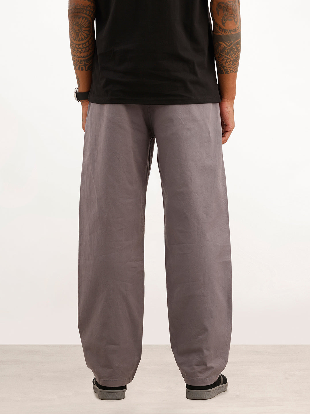 Solid Loose Fit Trouser | Dark Grey