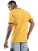 Yellow Pique Tipped Collar Polo