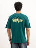 Oversized Placement Printed T-Shirt | Dark Green