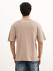Solid Oversized Textured T-Shirt | Brown