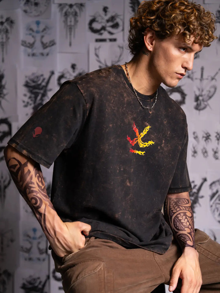 Wrogn X Aliens - Flame Kissed Skull | Black T-Shirt