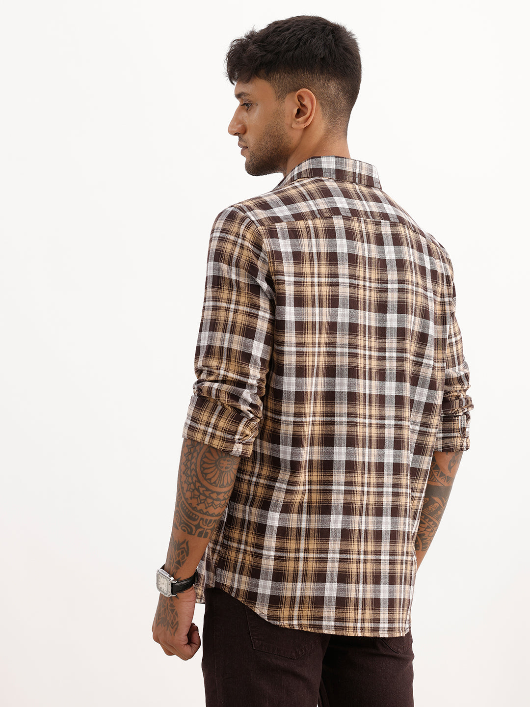 Classic Slim Fit Checkered Shirt | Yellow