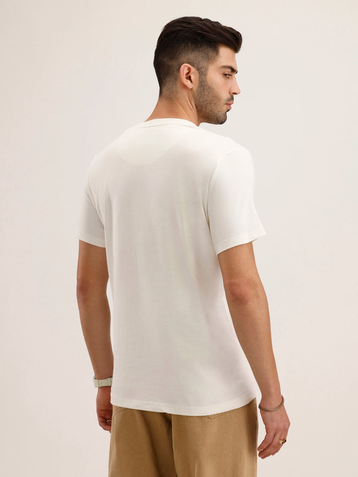 Slim Fit Placement Printed T-Shirt | Off White