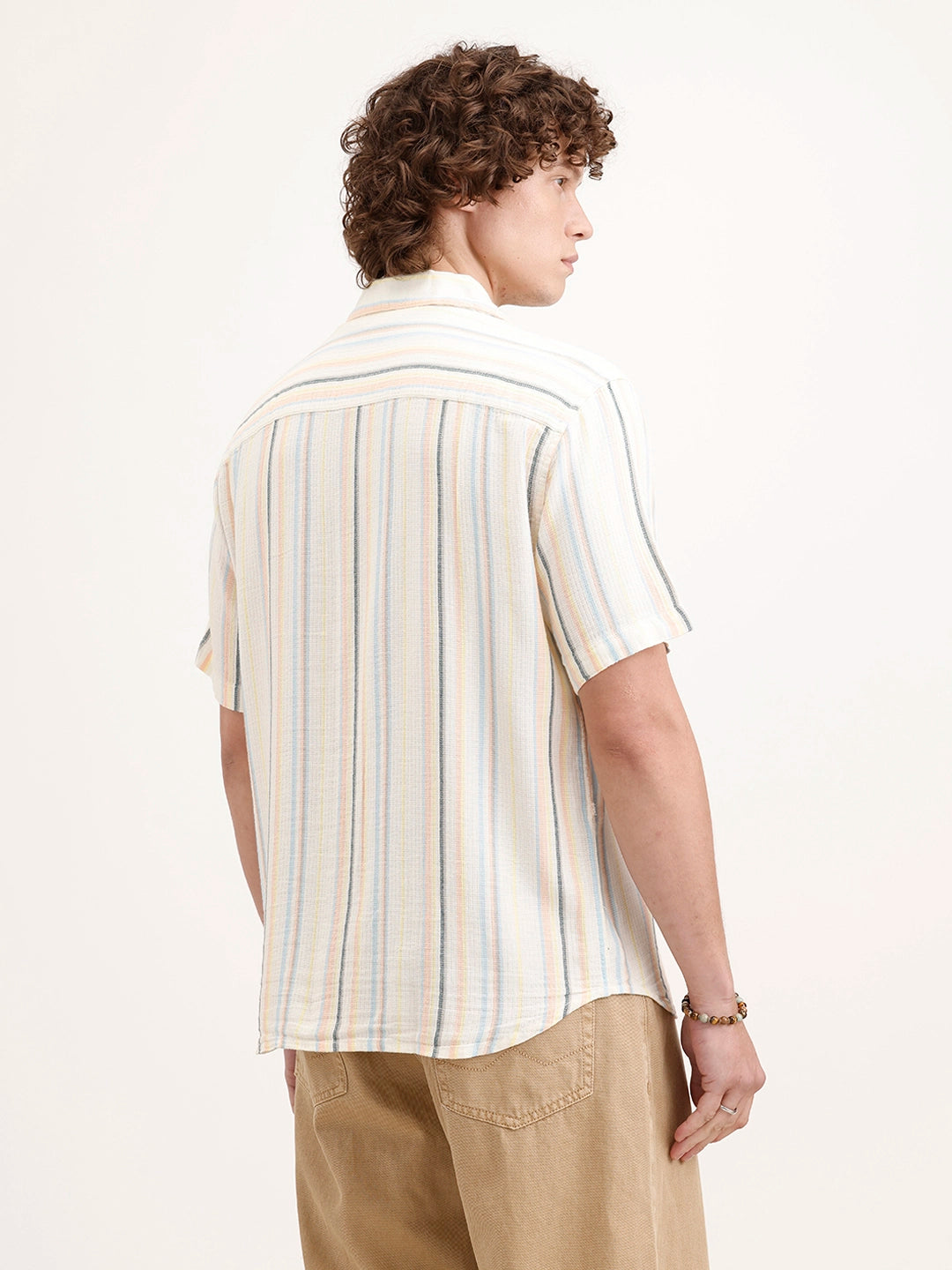Resort Collar Striped Shirt | Off White