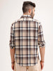 Slim Fit Herringbone Checkered Shirt | Brown