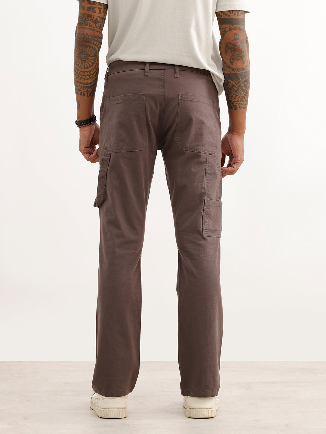 Solid Straight Fit Carpenter Trouser | Grey