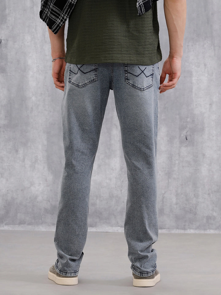 Heavy Fade Straight Fit Jeans | Light Blue