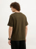 Comfort Fit Foil Printed T-Shirt  | Olive