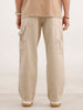 Loose Fit Cargo Denim Jeans  | Beige