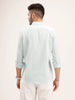Textured Slim Fit Striped Shirt | Light Green