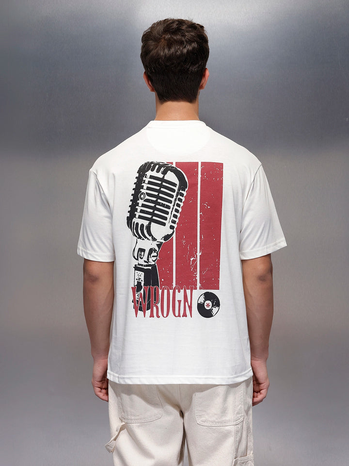Casual Back Printed Oversized T-Shirt  | White