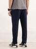 Solid Regular Fit Knitted Jogger | Navy Blue