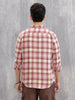 Brushed Herringbone Flannel Check Shirt In Regular Fit | Pink