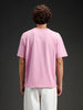 Wrogn Men's Raw Edged Oversized Graphic Tee | Purple