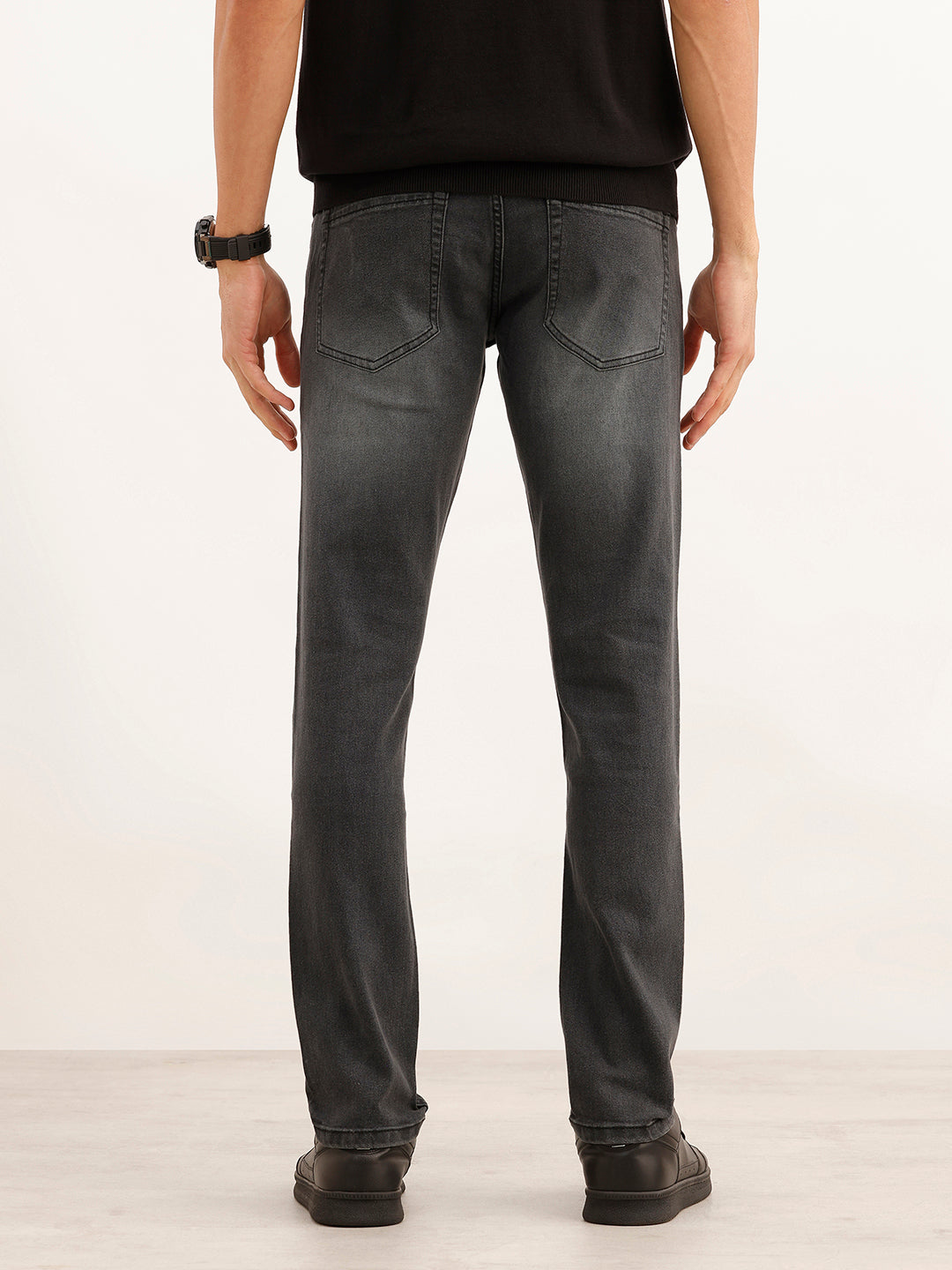 Faded Slim Fit Denim Jeans | Black