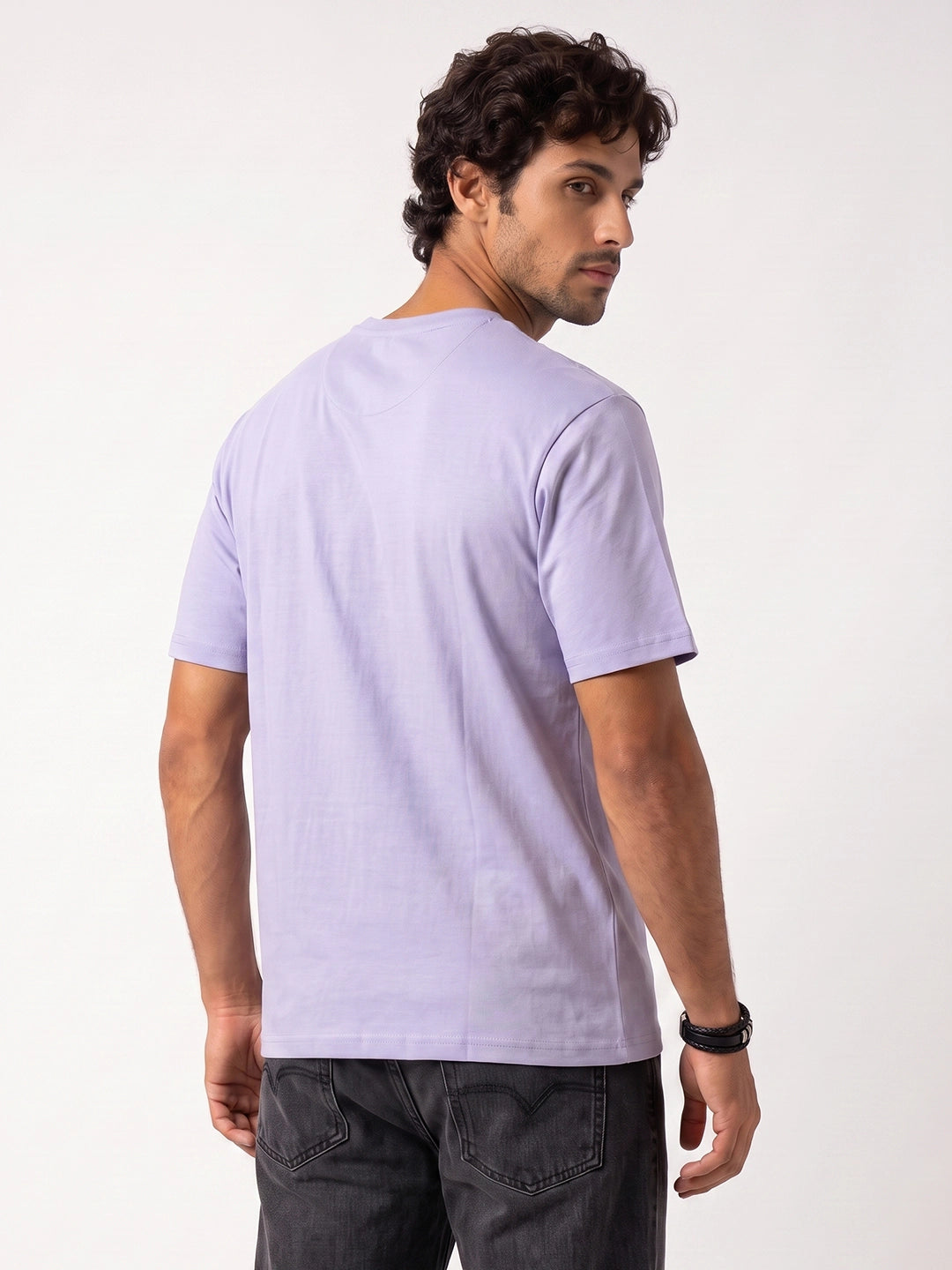 Classic Embroidered Patch Detail T-Shirt | Purple