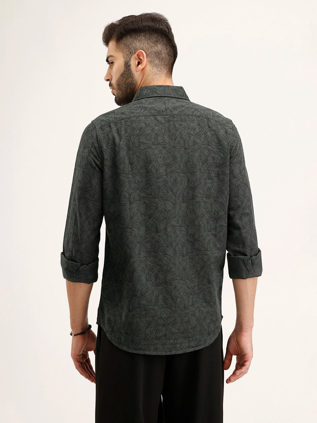 Textured Regular Fit Shirt | Dark Green