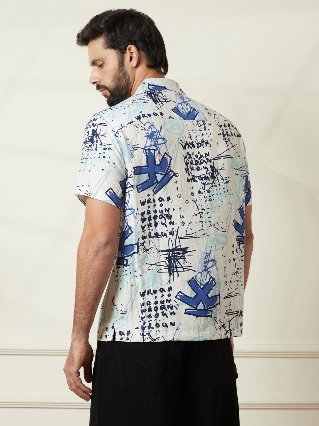 AOP Scribbles Shirt in Blue