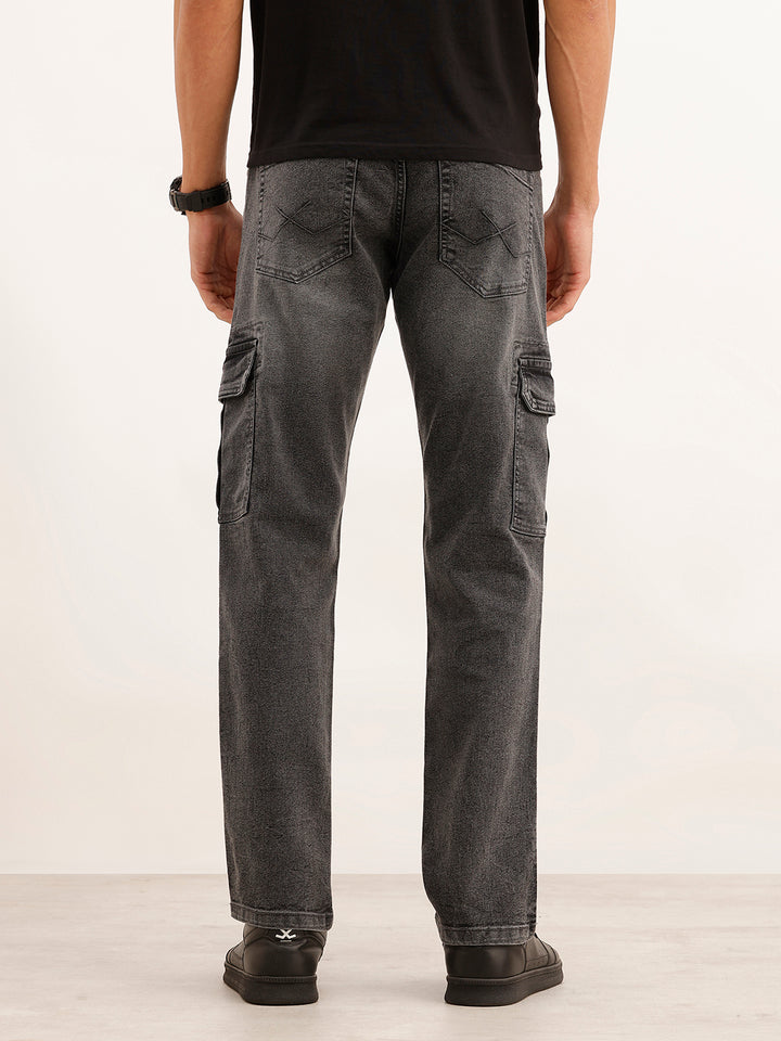 Classic Straight Fit Denim Cargo | Grey