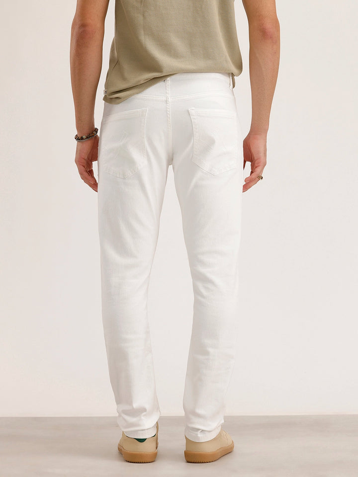 Solid Slim Fit Denim Jeans | White