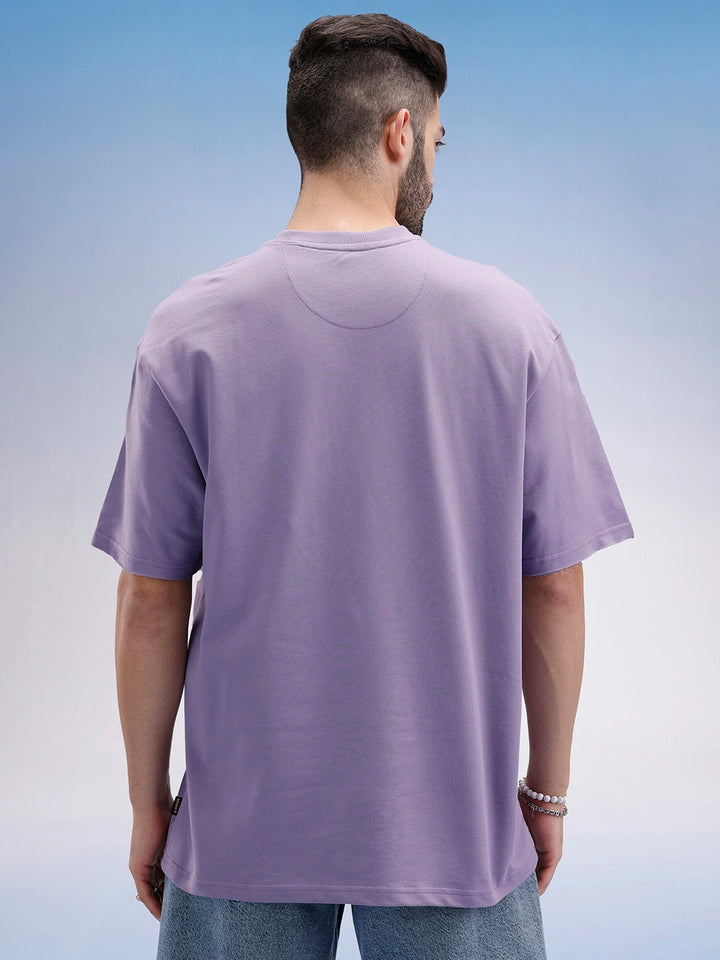 Oversized Front Printed T-Shirt | Purple