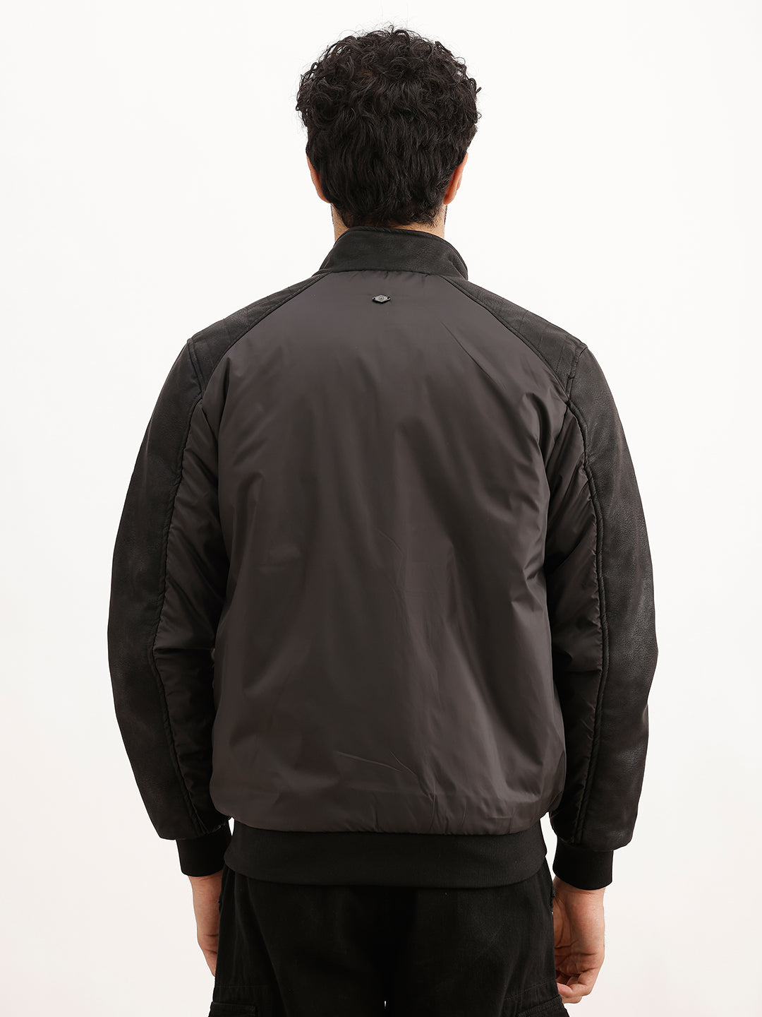 Regular Fit Pannel Puffer Jacket | Black