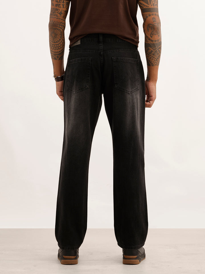 Distressed Heavy Fade Anti Fit Jeans | Dark Grey