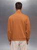 men's casual front zip up stand collar sweatshirt | Brown