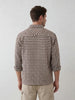 Comfort Fit Double Pocket Checkered Shirt | Brown