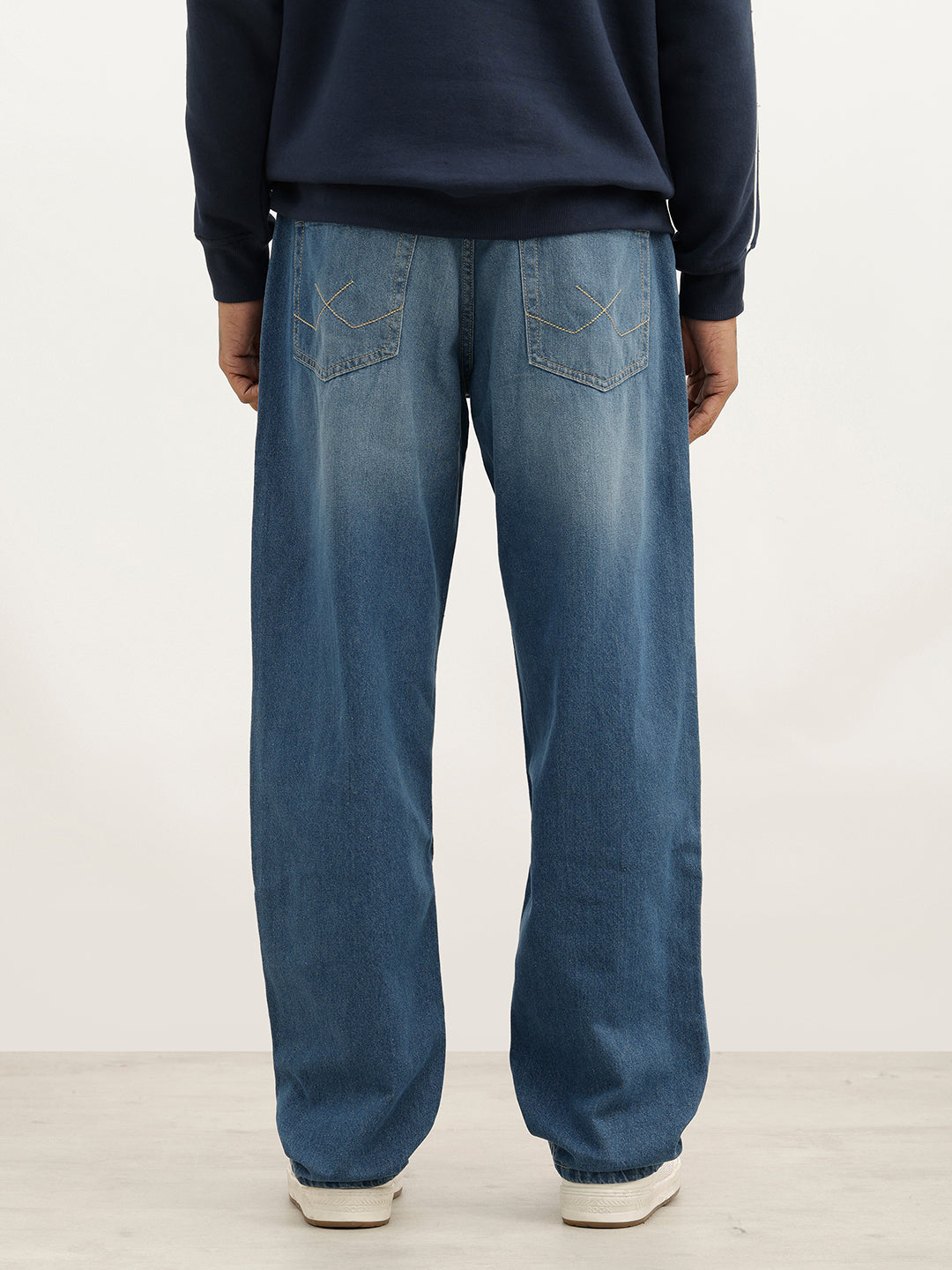 Washed Loose Fit Denim Jeans | Blue