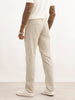 Solid Straight Fit Cotton Trousers | Off White