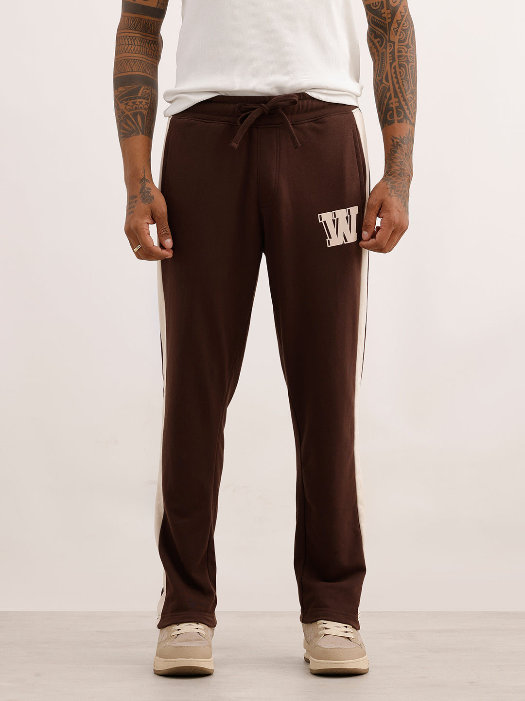 Regular Fit Placement Printed Knitted Sweatshirt | Brown | WWKJ3373M
