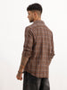 Slim Fit Checkered Full Sleeve Shirt | Brown