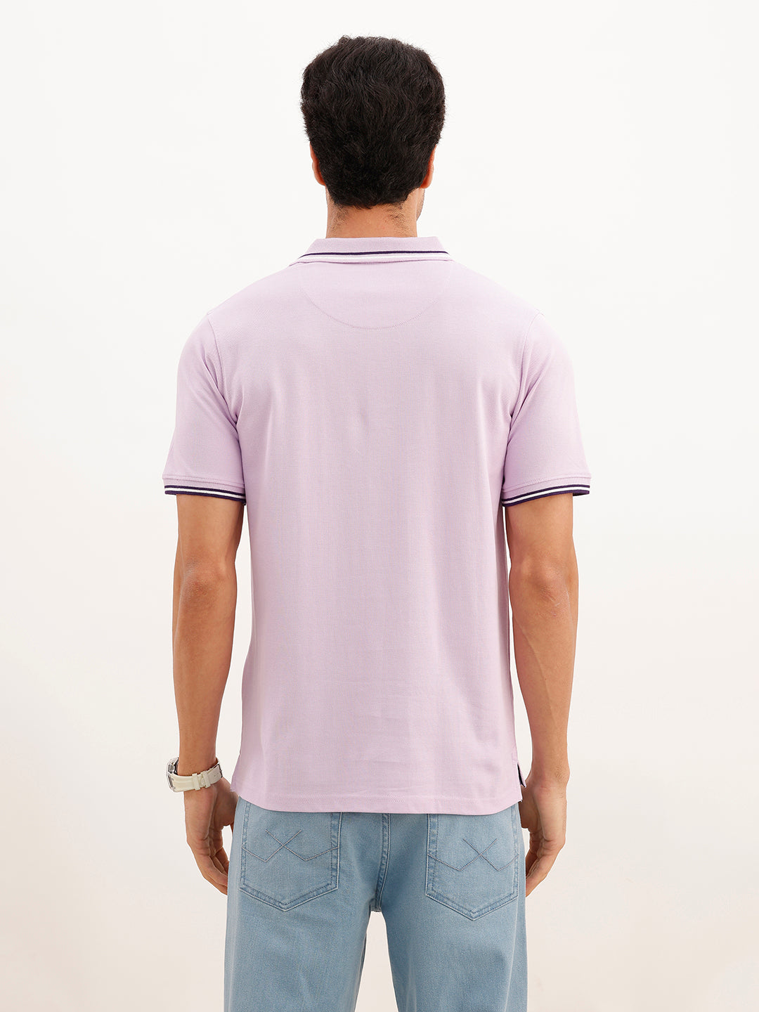 Regular Fit Tipping Collar Polo T-Shirt | Purple