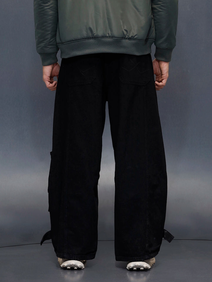 Men's Twelve Pocket Baggy Cargo  | Black