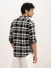 Slim Fit Checkered Full Sleeve Shirt | Black